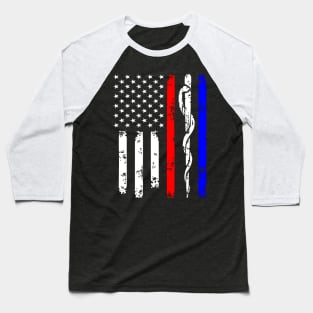 Police & Firefighter & EMT Flag Baseball T-Shirt